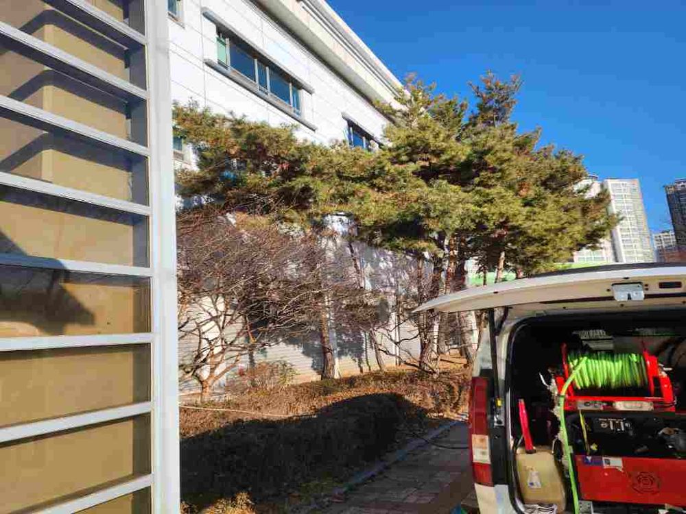 하남 건물 외부 고압세척 작업